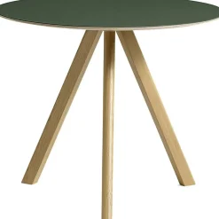 CPH 20 2.0 Bord Ø90 cm, Vattenbaserad lackad Ek / Grön