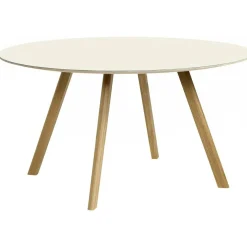 CPH 25 2.0 Bord Ø140x74 cm, Vattenbaserad Lackad Ek / Off-white Linoleum