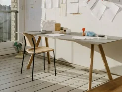 CPH 30 Bord 90x250x74 cm, Vattenbaserad Lackad Ek/Grå Linoleum