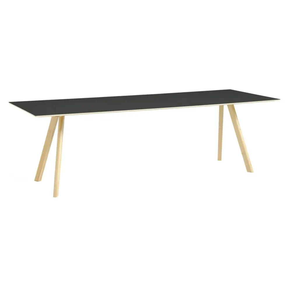 CPH 30 Bord 90x250x74 cm, Vattenbaserad Lackad Ek/Svart Linoleum