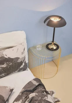 Curva Sidobord Mässingpläterat Stål, Guld