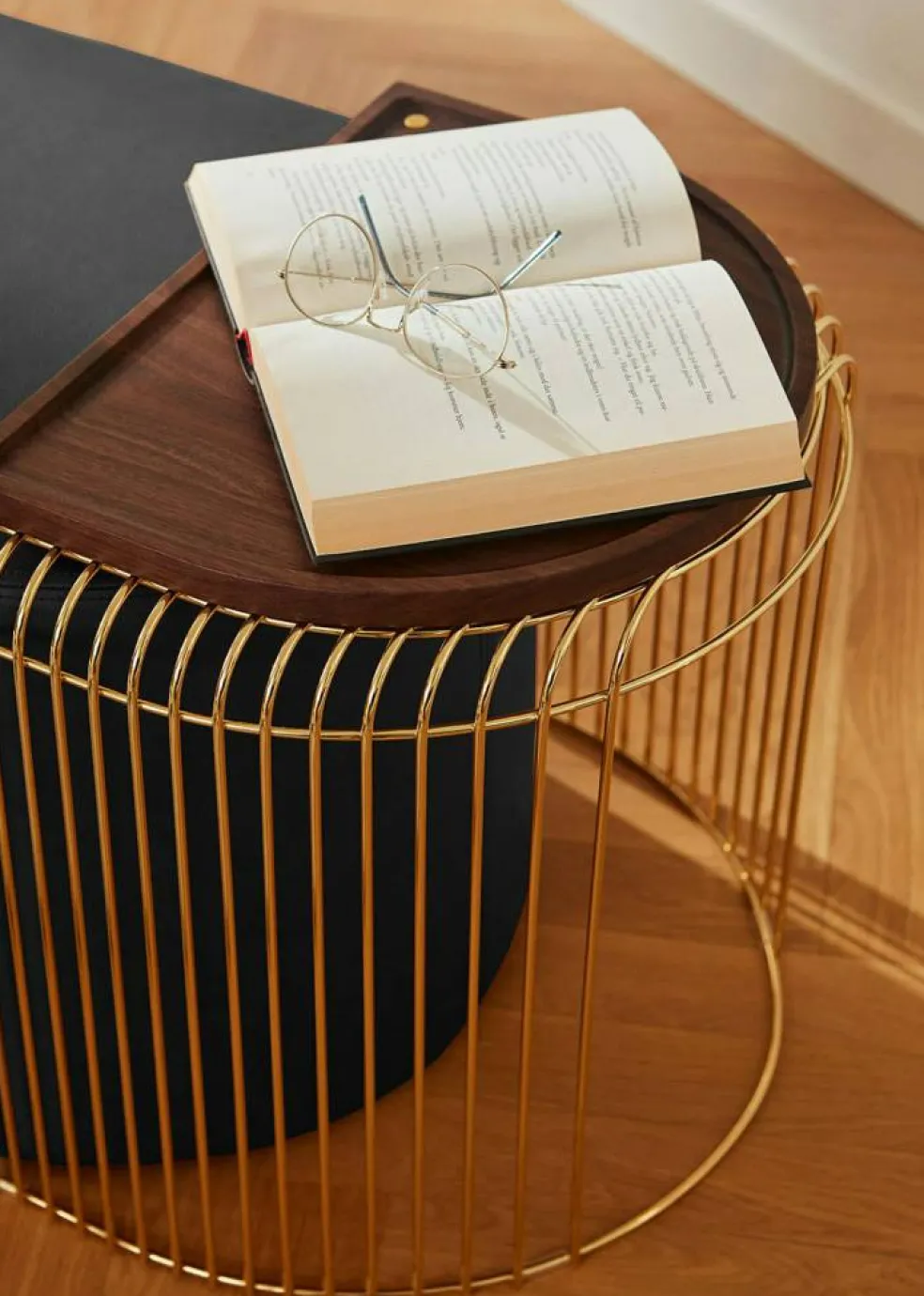 Curva Sidobord Mässingpläterat Stål, Guld