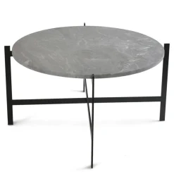 Deck Large Bord, Svart Underrede, Grå Marmor