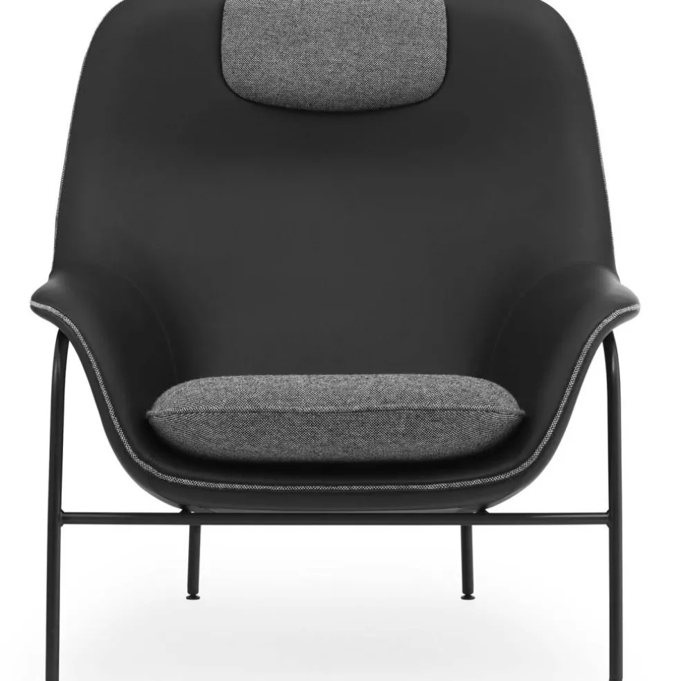 Drape High Fåtölj, Ultra Leather 41599 / Hallingdal 166 / Svart