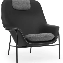 Drape High Fåtölj, Ultra Leather 41599 / Hallingdal 166 / Svart