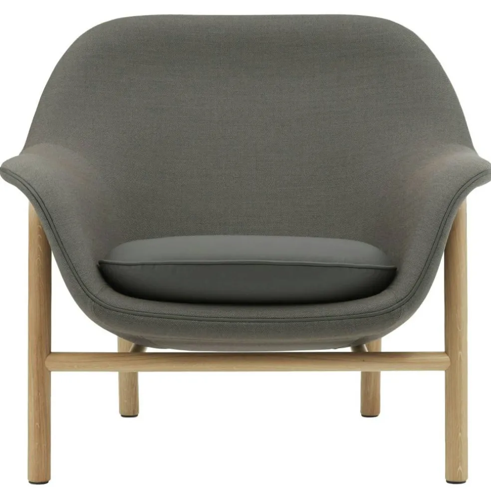 Drape Low Fåtölj, Steelcut Trio 253 / Ultra Leather 41599 / Ek