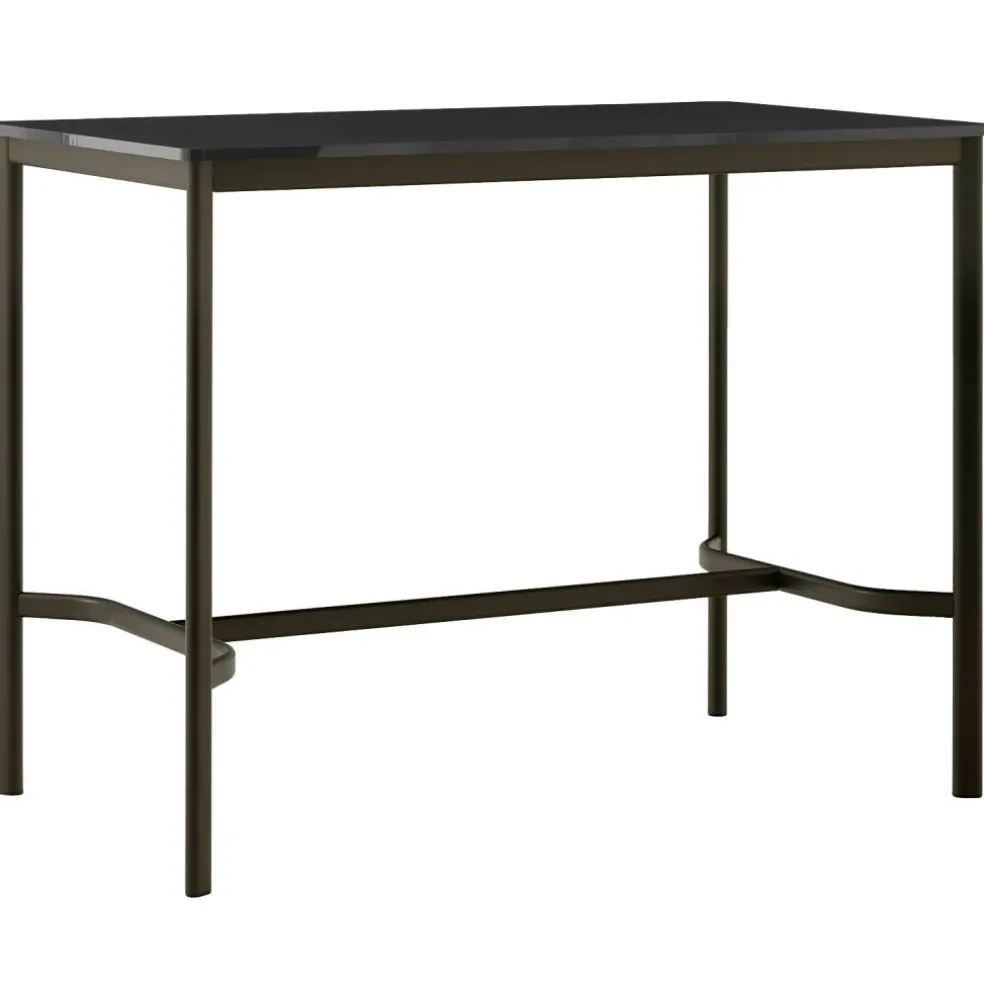 Drip HW114 Barbord 80x140x105 cm, Svart Laminat / Brons