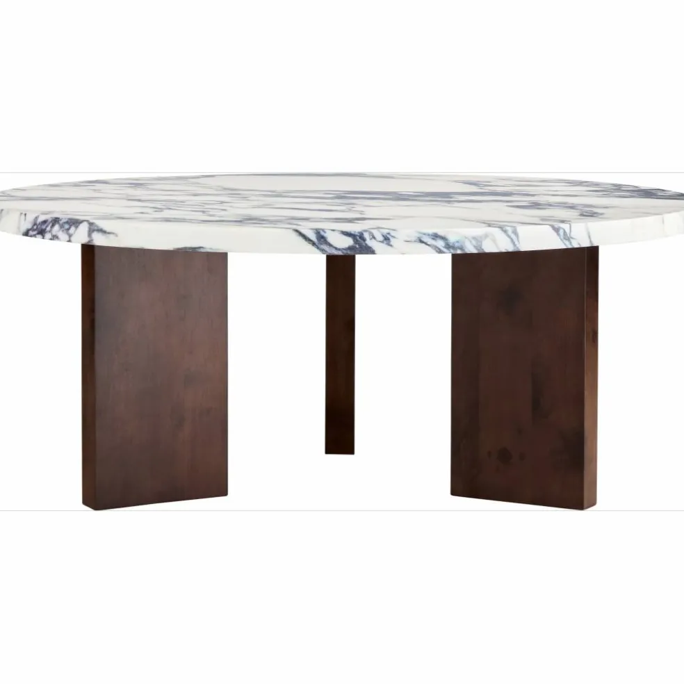 Eden Soffbord 90 cm, Mörk Ek / Vit Sten