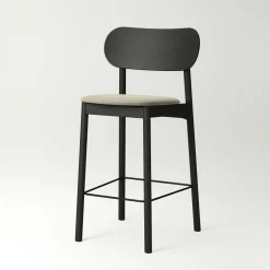 Elephant Barstol, Svart / Beige Sammet