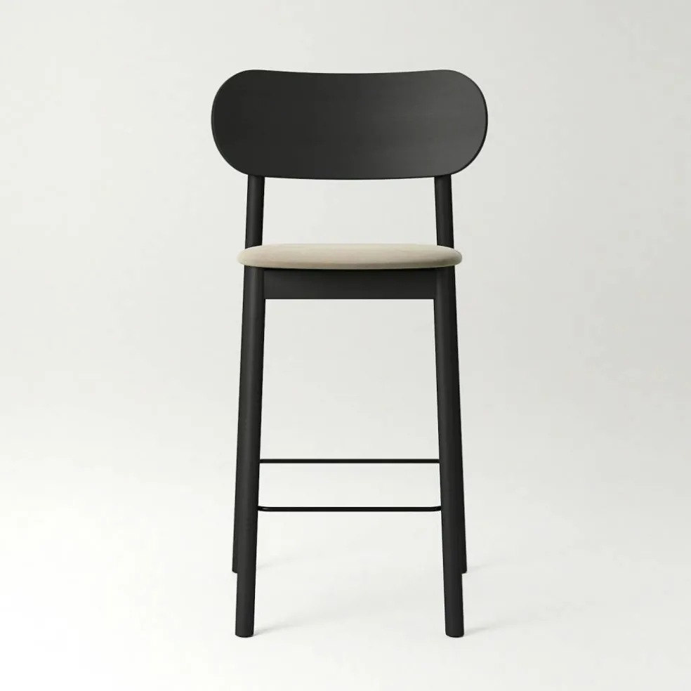 Elephant Barstol, Svart / Beige breeze