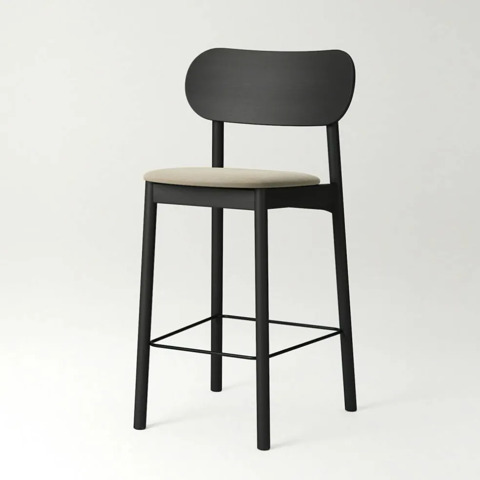 Elephant Barstol, Svart / Beige breeze