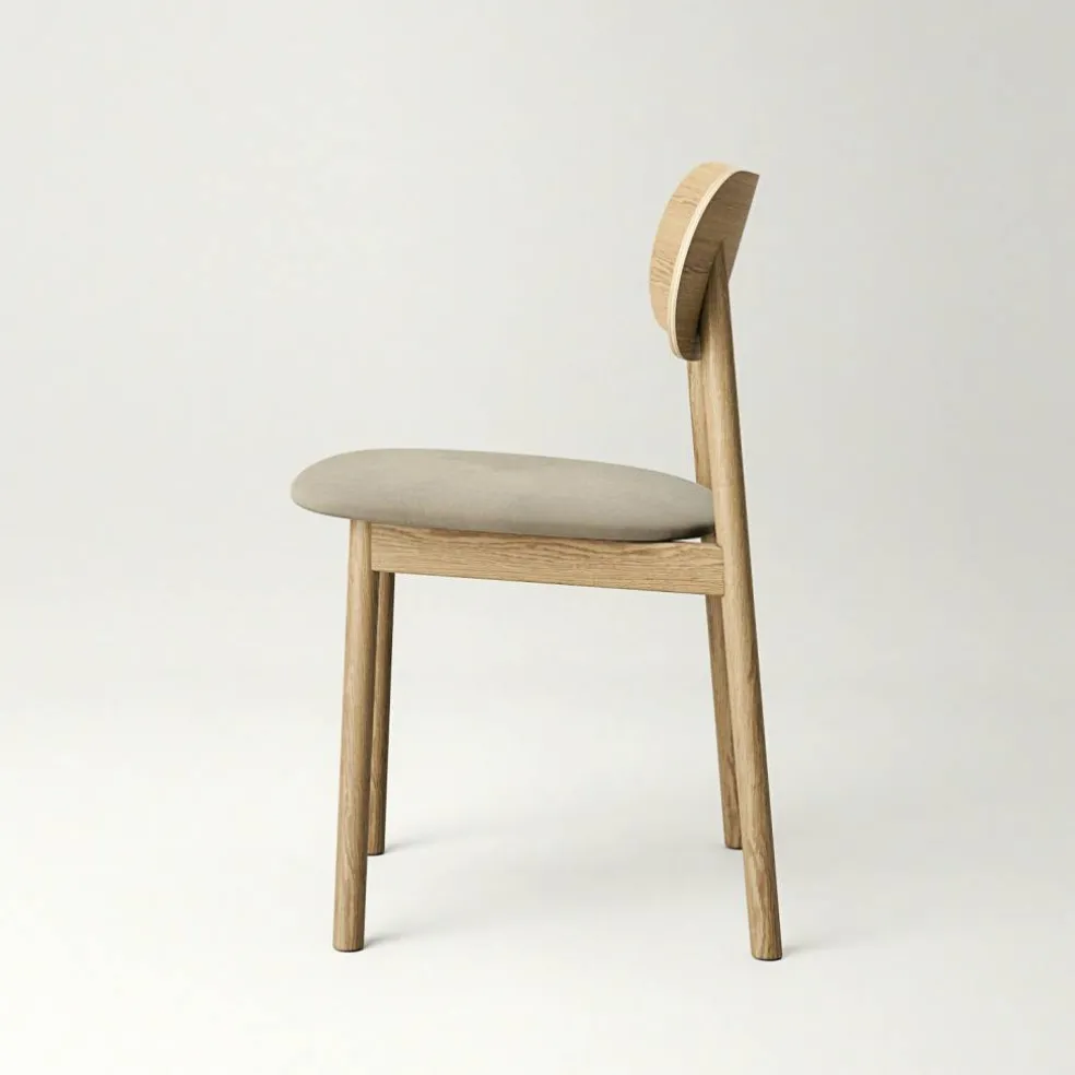 Elephant Stol, Naturlig Ek / Beige Sammet