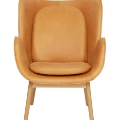 Embrace Fåtölj, Ben Mattlackad Ek / Skinn Vintage Cognac