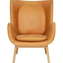 Enclose Fåtölj, Ben Mattlackad Ek / Skinn Vintage Cognac