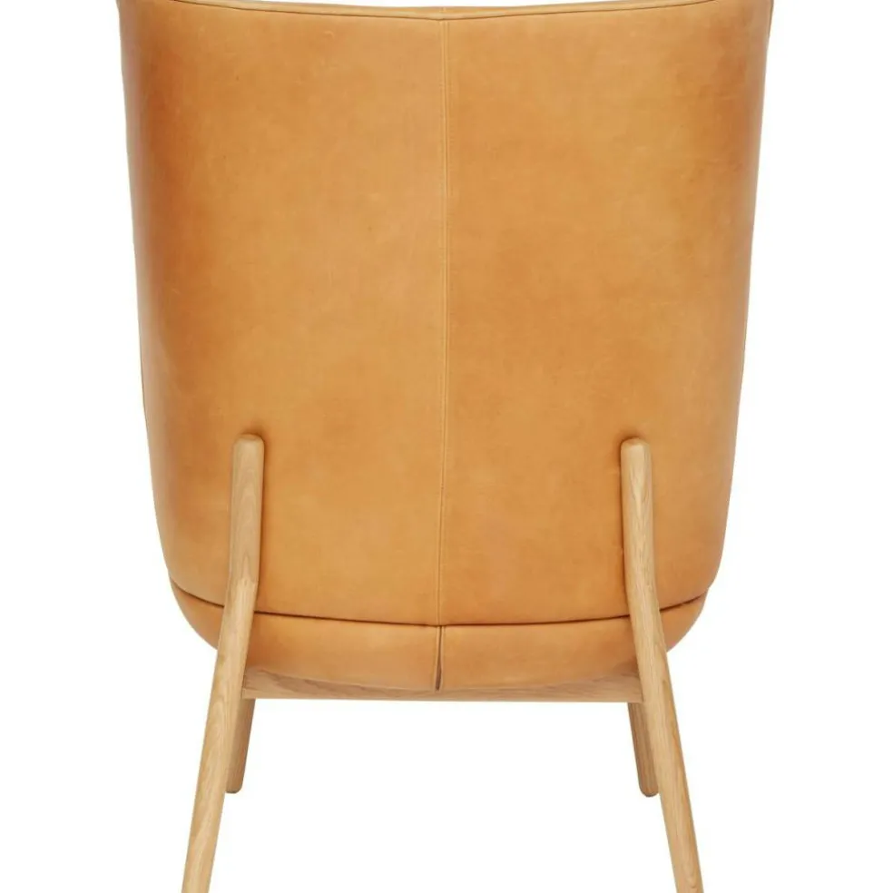 Enclose Fåtölj, Ben Mattlackad Ek / Skinn Vintage Cognac