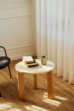 Evoke Soffbord Marmor Creme, Ø55 cm