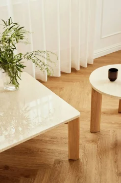 Evoke Soffbord Marmor Creme, Ø55 cm