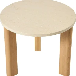 Evoke Soffbord Marmor Creme, Ø55 cm