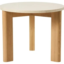 Evoke Soffbord Marmor Creme, Ø55 cm