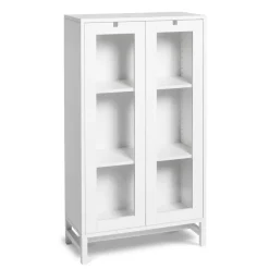 Falsterbo Skåp 127 cm Glasdörrar, Vit
