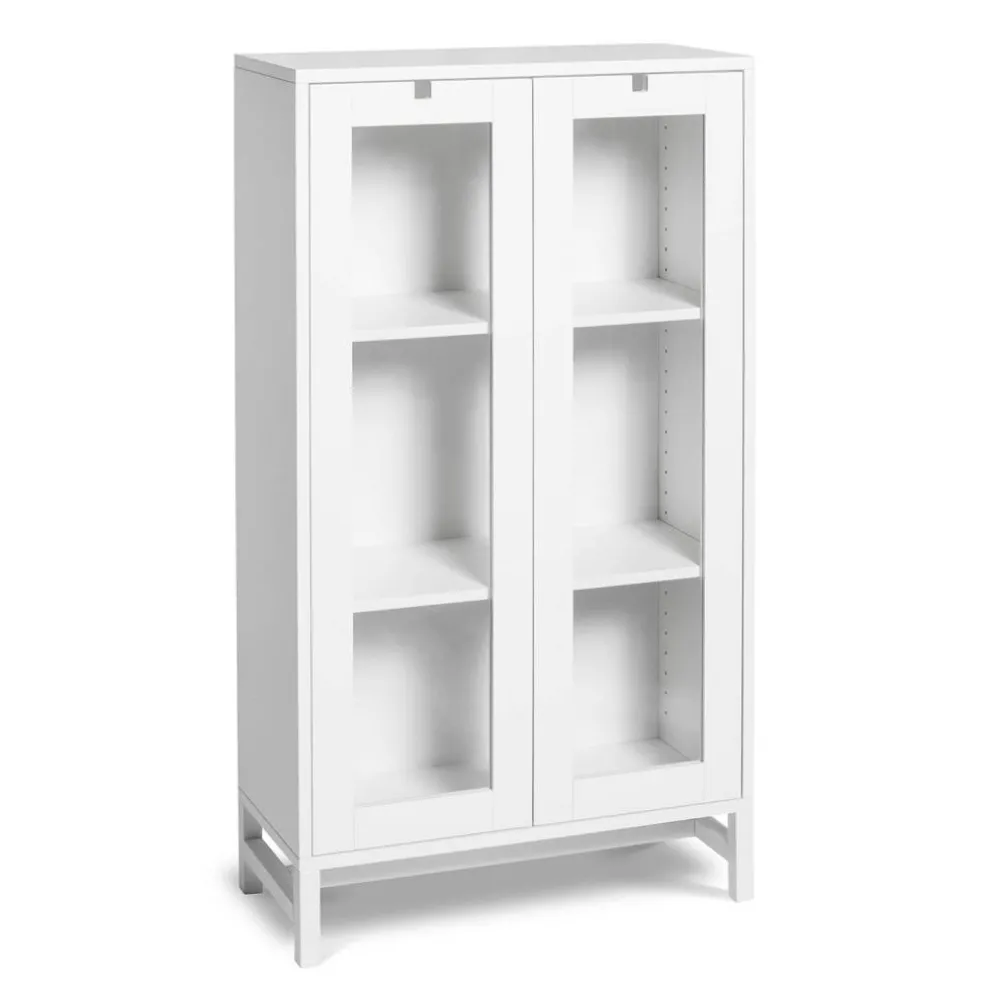 Falsterbo Skåp 127 cm Glasdörrar, Vit