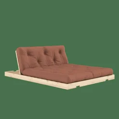 Flip Soffa Med Madrass 140x200 Lerbrun/Raw