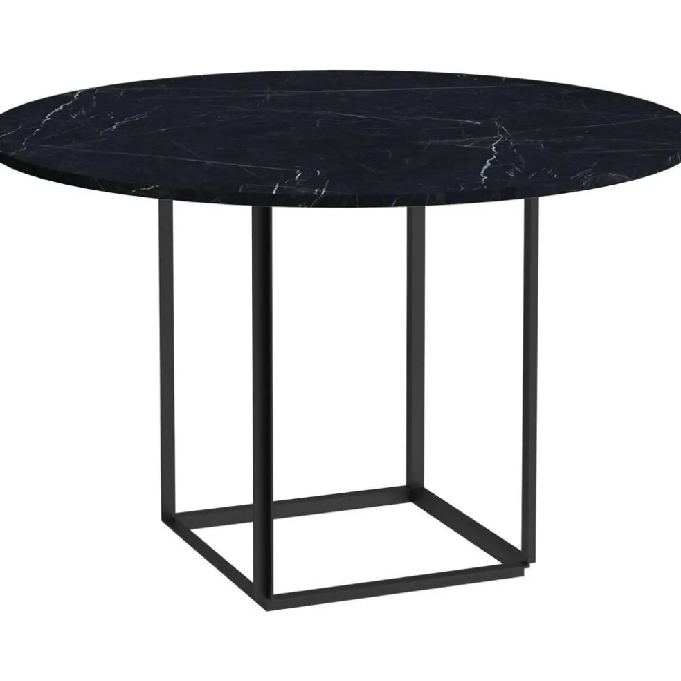 Florence Matbord 120 cm, Svart Marmor / Svart