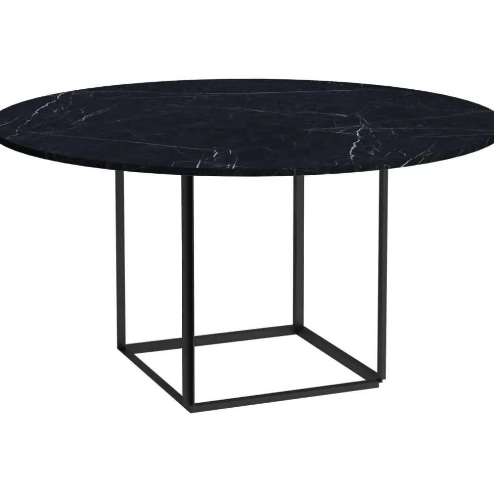 Florence Matbord 145 cm, Svart Marmor / Svart