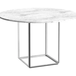 Florence Matbord 120 cm, Vit Marmor / Vit
