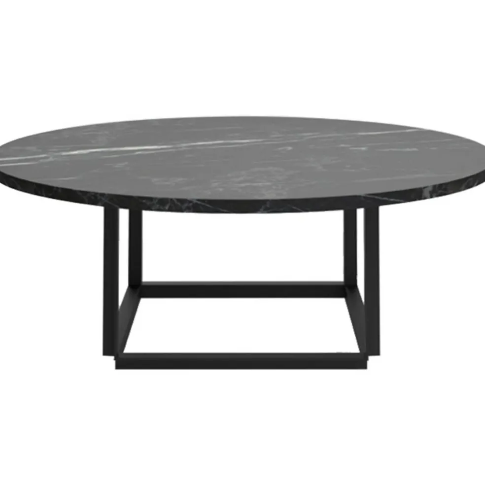 Florence Soffbord 90 cm, Svart Marmor / Svart
