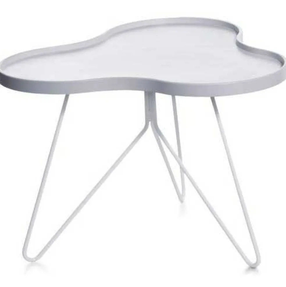 Flower Mono Soffbord 90 cm, Vitlaserad/Vit