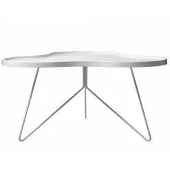 Flower Mono Soffbord 90 cm, Vitlaserad/Vit