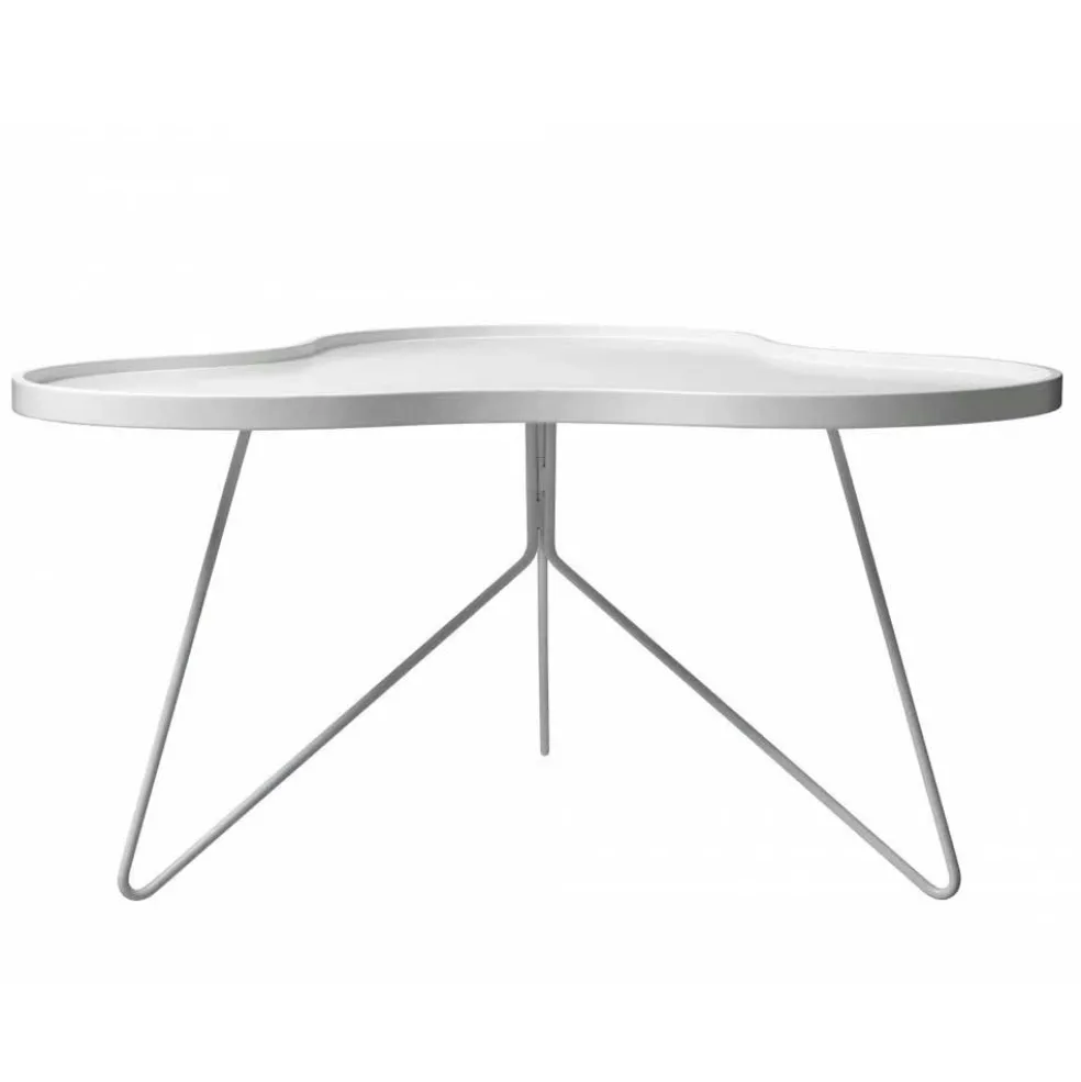 Flower Mono Soffbord 66 cm, Vitlaserad/Vit