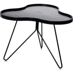 Flower Mono Soffbord 90 cm, Svartlaserad/Svart