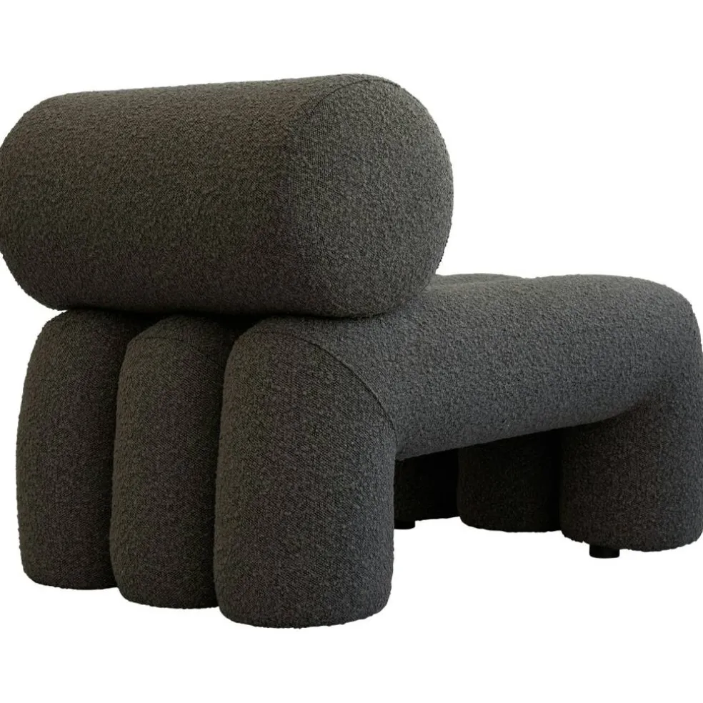 Foku Loungefåtölj Bouclé, Deep Taupe