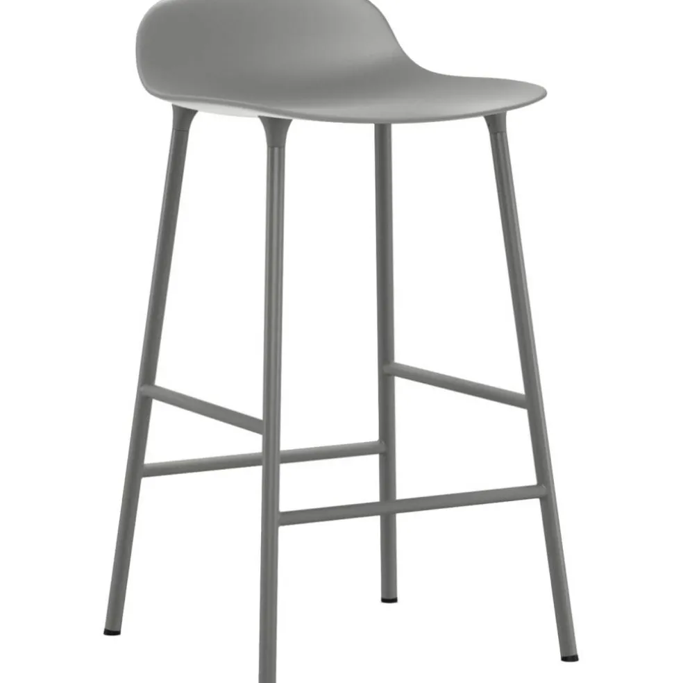 Form Barstol Stålben, 65cm, Grå