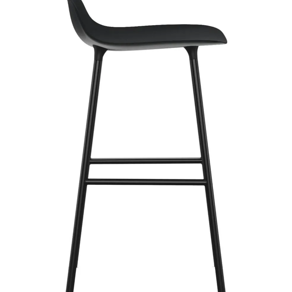 Form Barstol Stålben, 75cm, Svart