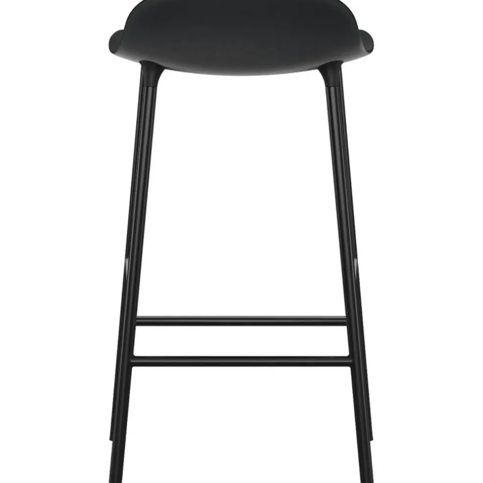 Form Barstol Stålben, 75cm, Svart