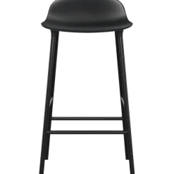 Form Barstol Stålben, 75cm, Svart