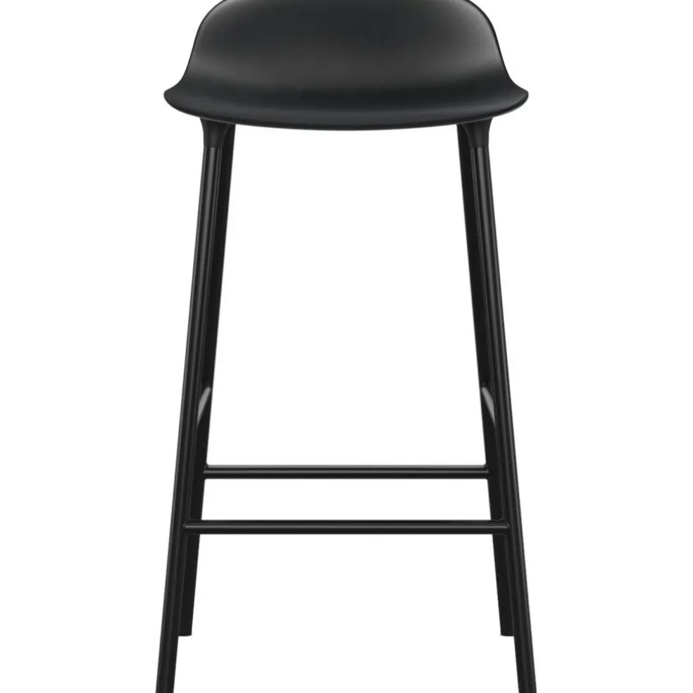 Form Barstol Stålben, 75cm, Svart