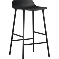 Form Barstol Stålben, 75cm, Svart