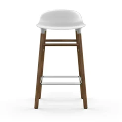 Form Barstol Valnötsben, 65cm, Vit