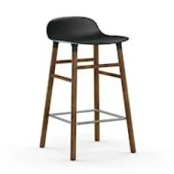 Form Barstol Valnötsben, 65cm, Svart