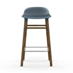 Form Barstol Valnötsben, 65cm, Blå