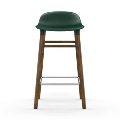 Form Barstol Valnötsben, 65cm, Grön