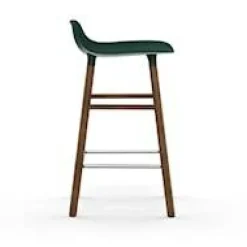 Form Barstol Valnötsben, 65cm, Grön