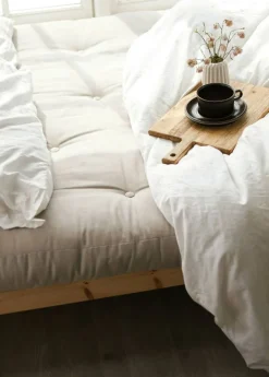 Grab Bäddsoffa Med Madrass, Klarlackad / Beige