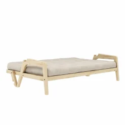 Grab Bäddsoffa Med Madrass, Klarlackad / Beige