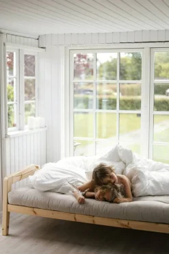 Grab Bäddsoffa Med Madrass, Klarlackad / Beige