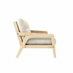 Grab Bäddsoffa Med Madrass, Klarlackad / Linen